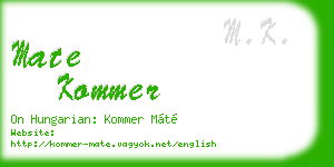 mate kommer business card